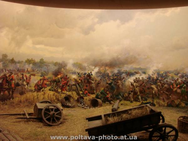 экспозиция музея на поле полтавской битвы