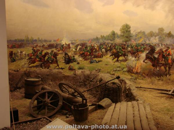 экспозиция музея на поле полтавской битвы