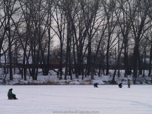 рыбаки зимой